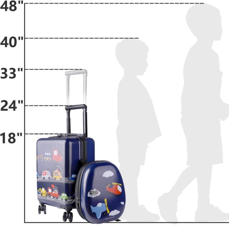 Kids’ Luggage | Kids Carry On Luggage Set, 18" Hardside Rolling Suitcase W/Spinner Wheels, Hard Shell Travel Luggage W/Backpack For Boys Toddlers Children Kids' Luggage Kids' Luggage