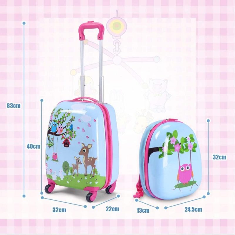 Kids’ Luggage | Kids’ Cute Cartoon Pattern Travel Trolley, Multicolor Kids' Luggage Kids' Luggage