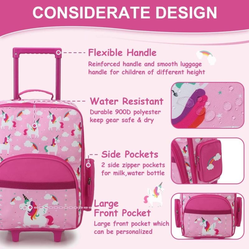 Kids’ Luggage | Kids Luggage With Wheels For Boys Girls, Cute Travel Carry On Suitcase For Children Toddlers Classic Rolling Luggage With Large Front Pocket For School And Overnight Kids' Luggage Kids' Luggage