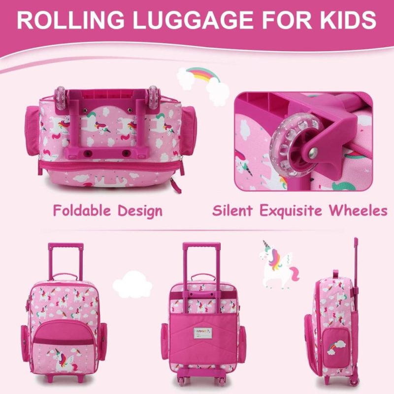 Kids’ Luggage | Kids Luggage With Wheels For Boys Girls, Cute Travel Carry On Suitcase For Children Toddlers Classic Rolling Luggage With Large Front Pocket For School And Overnight Kids' Luggage Kids' Luggage