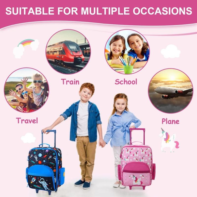 Kids’ Luggage | Kids Luggage With Wheels For Boys Girls, Cute Travel Carry On Suitcase For Children Toddlers Classic Rolling Luggage With Large Front Pocket For School And Overnight Kids' Luggage Kids' Luggage