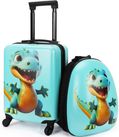 Kids’ Luggage | Kids Luggage With Wheels For Boys Girls, Kids Suitcases With Wheels For Boys Girls, Dinosaur Kids Luggage Set, Kids Carry On Luggage With Wheels, Toddler Rolling Suitcase For Boys Girls Kids' Luggage dinosaur