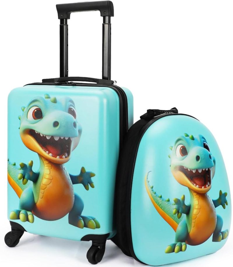 Kids’ Luggage | Kids Luggage With Wheels For Boys Girls, Kids Suitcases With Wheels For Boys Girls, Dinosaur Kids Luggage Set, Kids Carry On Luggage With Wheels, Toddler Rolling Suitcase For Boys Girls Kids' Luggage dinosaur