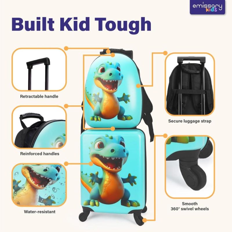 Kids’ Luggage | Kids Luggage With Wheels For Boys Girls, Kids Suitcases With Wheels For Boys Girls, Dinosaur Kids Luggage Set, Kids Carry On Luggage With Wheels, Toddler Rolling Suitcase For Boys Girls Kids' Luggage dinosaur