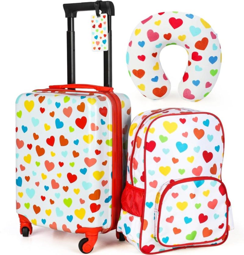 Kids’ Luggage | Kids Luggage With Wheels For Girls, 3 Piece Luggage Set, Childrens Luggage For Girls With Wheels, Kids Suitcases With Wheels For Girls, Toddler Suitcase For Girls, Travel Luggage For Kids Kids' Luggage Kids' Luggage