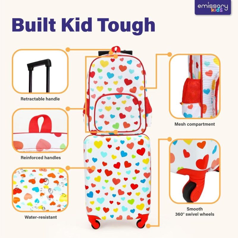 Kids’ Luggage | Kids Luggage With Wheels For Girls, 3 Piece Luggage Set, Childrens Luggage For Girls With Wheels, Kids Suitcases With Wheels For Girls, Toddler Suitcase For Girls, Travel Luggage For Kids Kids' Luggage Kids' Luggage