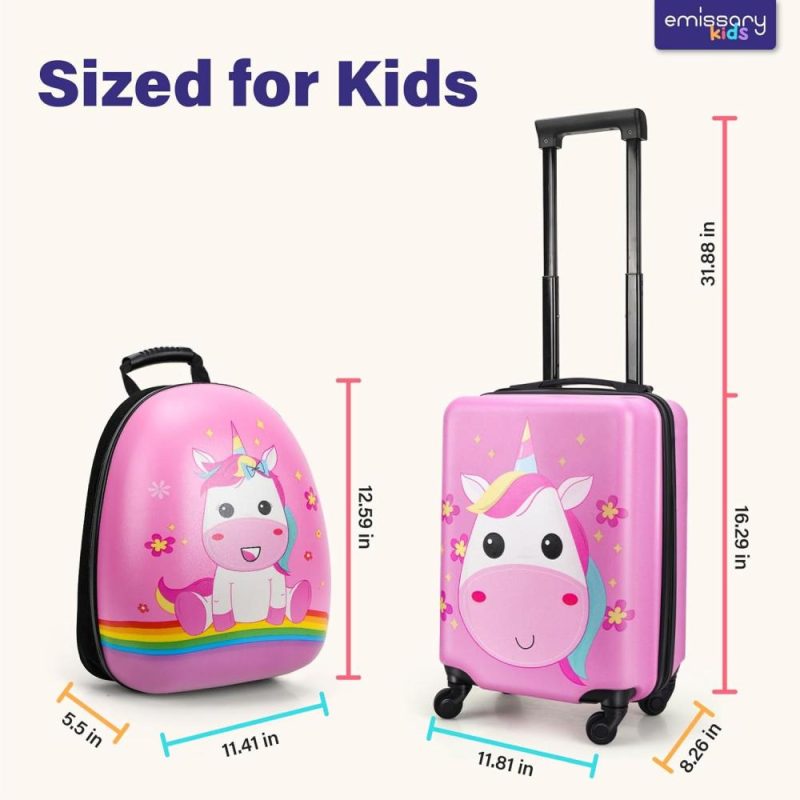 Kids’ Luggage | Kids Luggage With Wheels For Girls, Unicorn Kids Luggage Set, Childrens Luggage For Girls With Wheels, Kids Suitcases With Wheels For Girl, Toddler Suitcase For Girls, Travel Luggage For Kids Kids' Luggage Kids' Luggage