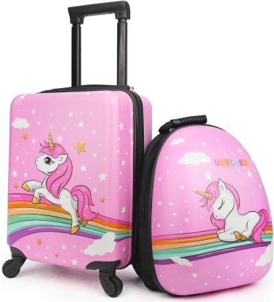 Kids’ Luggage | Kids Luggage With Wheels For Girls, Unicorn Kids Luggage Set, Childrens Luggage For Girls With Wheels, Kids Suitcases With Wheels For Girls, Toddler Suitcase For Girls, Travel Luggage For Kid Kids' Luggage Kids' Luggage