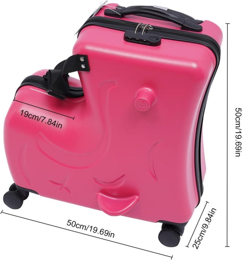 Kids’ Luggage | Kids Ride-On Suitcase, 20" Travel Trolley Luggage With Wheels Carry On Luggage With Password Lock, Unisex Children’s Ride On Luggage, Waterproof Unisex Boys Girls Kids' Luggage Kids' Luggage