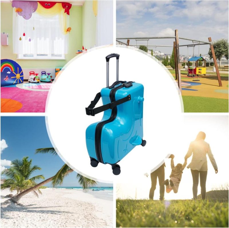 Kids’ Luggage | Kids Ride-On Travel Suitcase,Kids Carry On Luggage With Wheels&Combination Lock,Scooter Suitcase For Children Under 6 Years Old (Blue) Kids' Luggage Blue