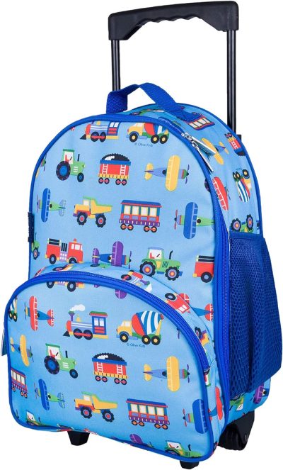 Kids’ Luggage | Kids Rolling Luggage For Boys And Girls, Carry On Luggage Size Is Perfect For School And Overnight Travel, Measures 16 X 12 X 6 Inches (Trains, Planes, And Trucks) Kids' Luggage Kids' Luggage