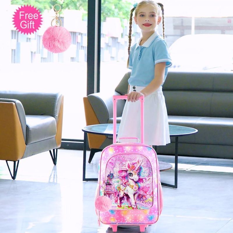 Kids’ Luggage | Kids Suitcase For Girls, Carry On Luggage With Wheels, Unicorn Suitcases For Kid Toddler Children(Pink) Kids' Luggage Kids' Luggage