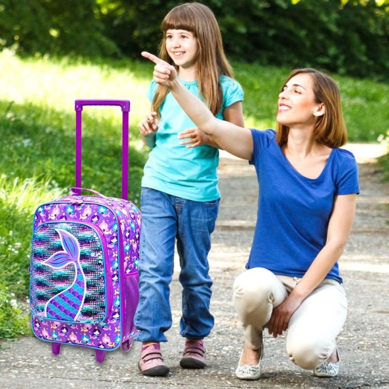 Kids’ Luggage | Kids Suitcase For Girls, Cute Mermaid Rolling Luggage Wheels For Children Toddler Kids' Luggage Kids' Luggage