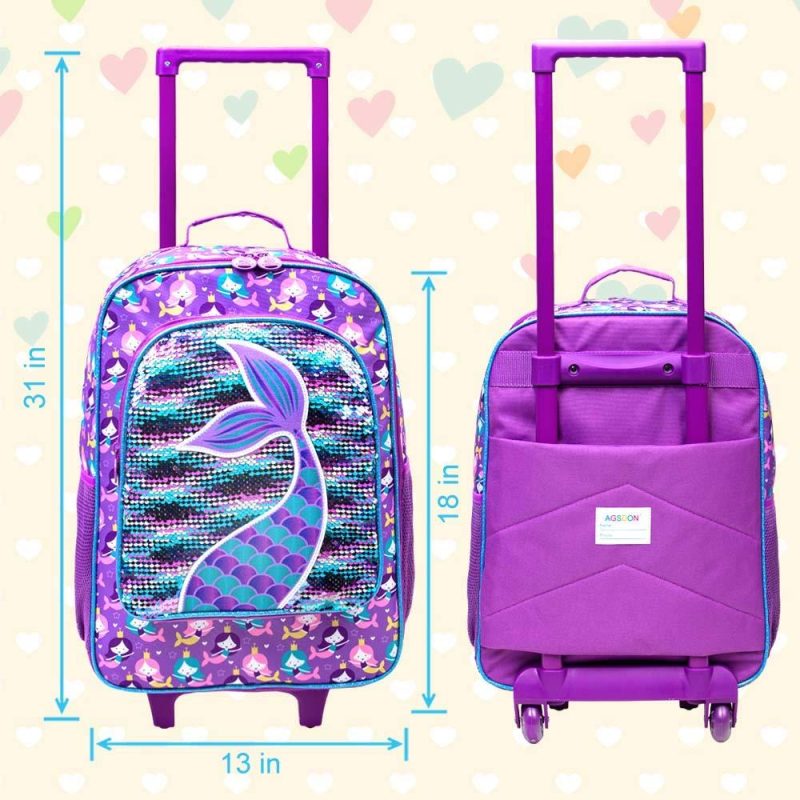 Kids’ Luggage | Kids Suitcase For Girls, Cute Mermaid Rolling Luggage Wheels For Children Toddler Kids' Luggage Kids' Luggage