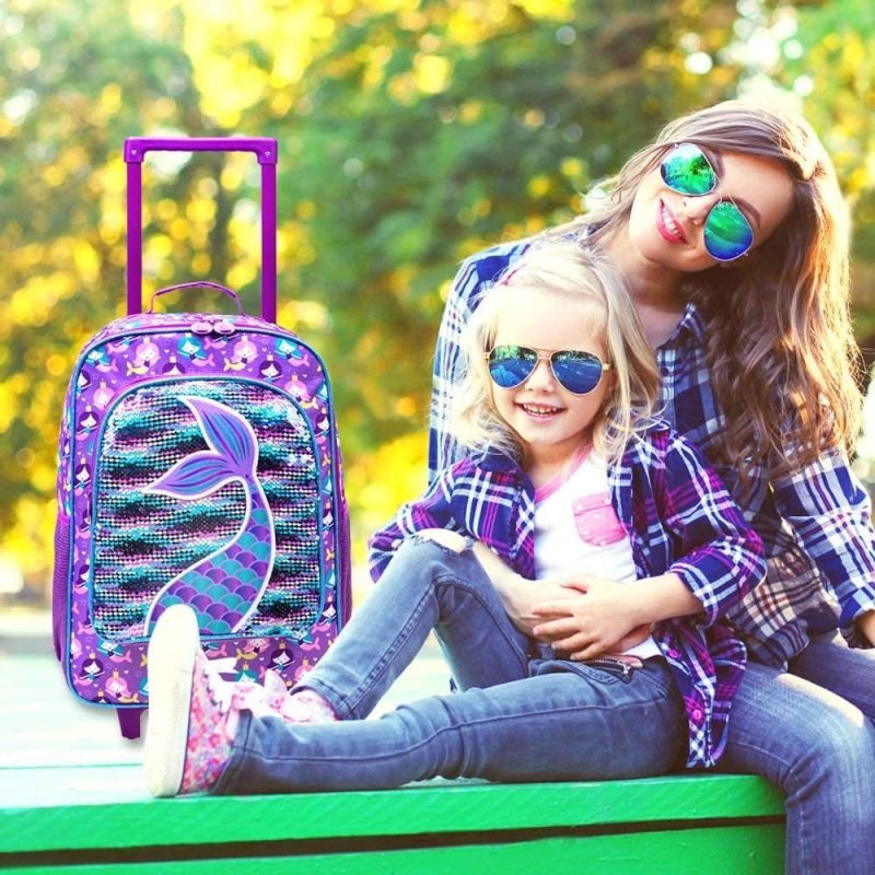 Kids’ Luggage | Kids Suitcase For Girls, Cute Mermaid Rolling Luggage Wheels For Children Toddler Kids' Luggage Kids' Luggage