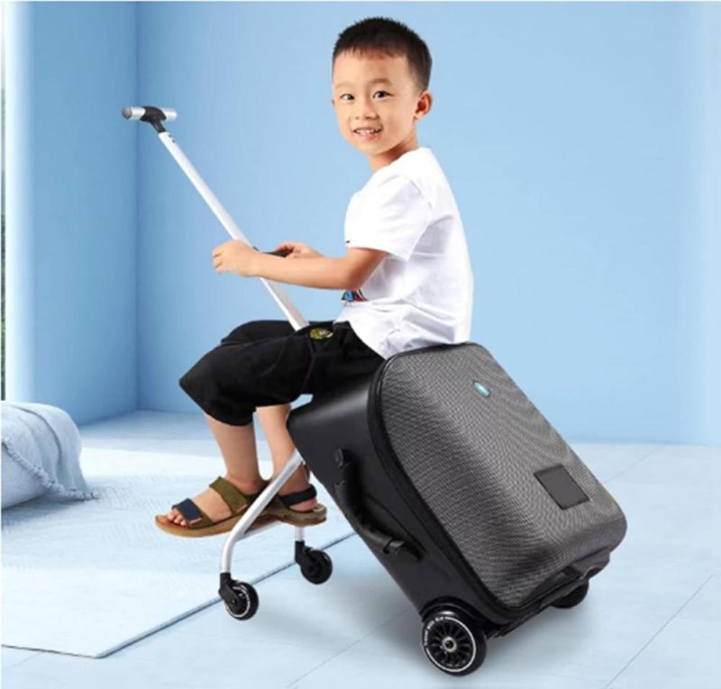 Kids’ Luggage | Kqwbewq 2-In-1 Kids Ride On Suitcase,Suitcase Stroller,Kids Luggage Set,Detachable Student Trolley And Boarding Suitcase.20 Inch Expandable Suitcase With Spinner Wheels.Black Kids' Luggage Kids' Luggage