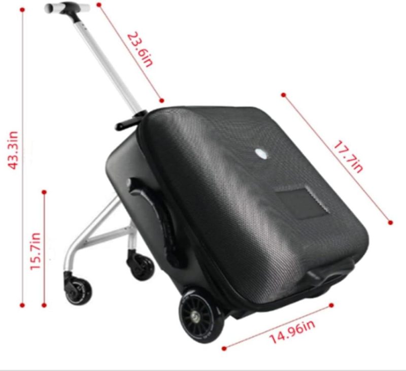 Kids’ Luggage | Kqwbewq 2-In-1 Kids Ride On Suitcase,Suitcase Stroller,Kids Luggage Set,Detachable Student Trolley And Boarding Suitcase.20 Inch Expandable Suitcase With Spinner Wheels.Black Kids' Luggage Kids' Luggage