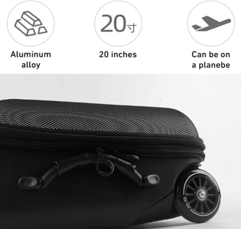 Kids’ Luggage | Kqwbewq 2-In-1 Kids Ride On Suitcase,Suitcase Stroller,Kids Luggage Set,Detachable Student Trolley And Boarding Suitcase.20 Inch Expandable Suitcase With Spinner Wheels.Black Kids' Luggage Kids' Luggage