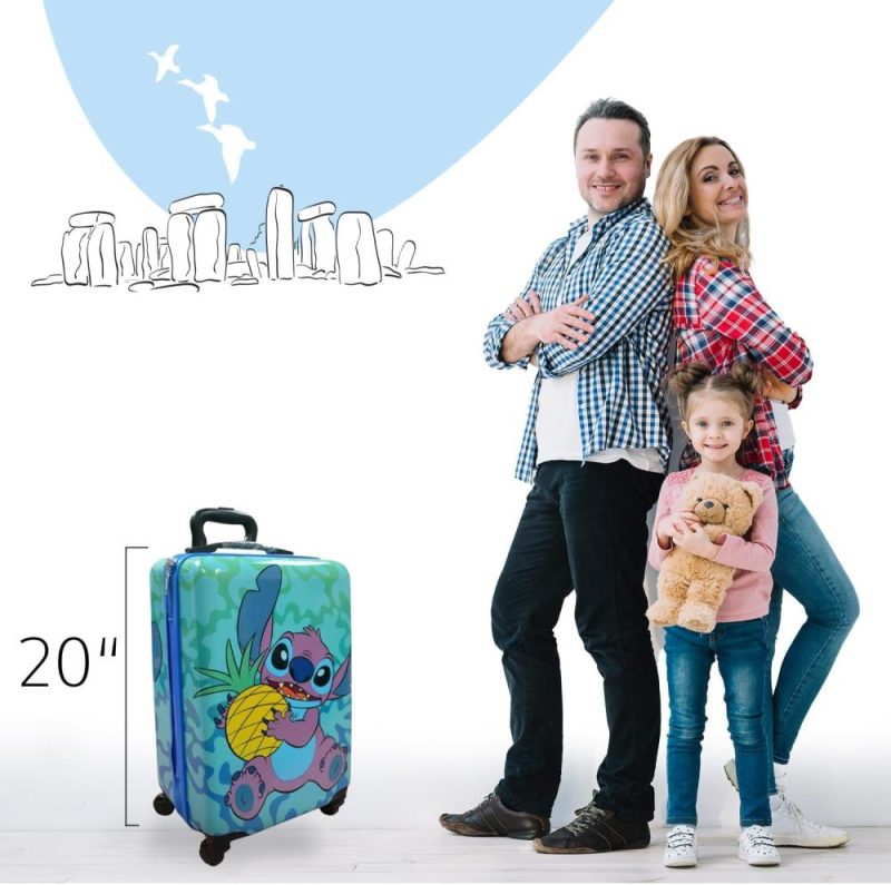 Kids’ Luggage | Lilo And Stitch Luggage, 20 Inches Hard-Sided Tween Spinner Suitcase For Toddlers, Kids Carry-On Travel Trolley, Kids Carry-On Luggage With Wheels Kids' Luggage Kids' Luggage