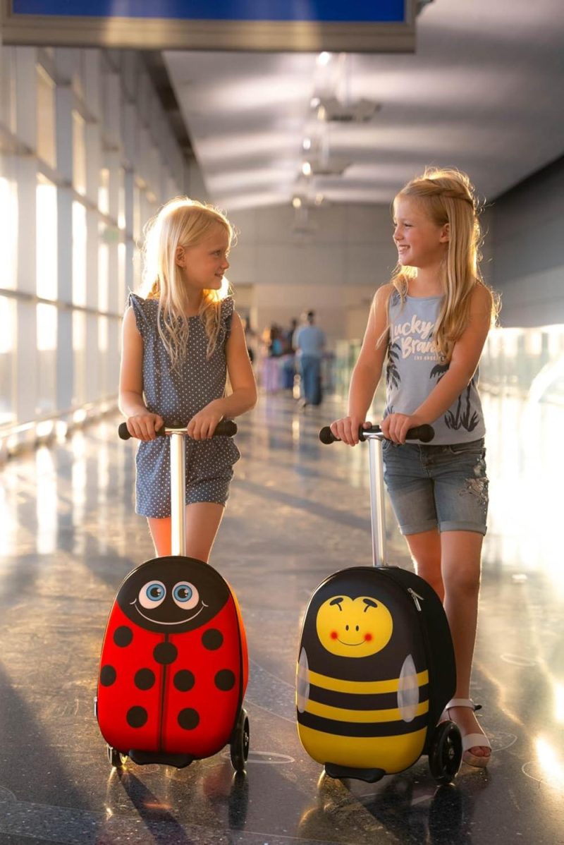 Kids’ Luggage | Little Explorers Ride-On Suitcase Scooter For Kids, Lightweight, 2-In-1 W/Light Up Wheels (Bumblebee Ride-On Scooter Suitcase) Kids' Luggage Kids' Luggage