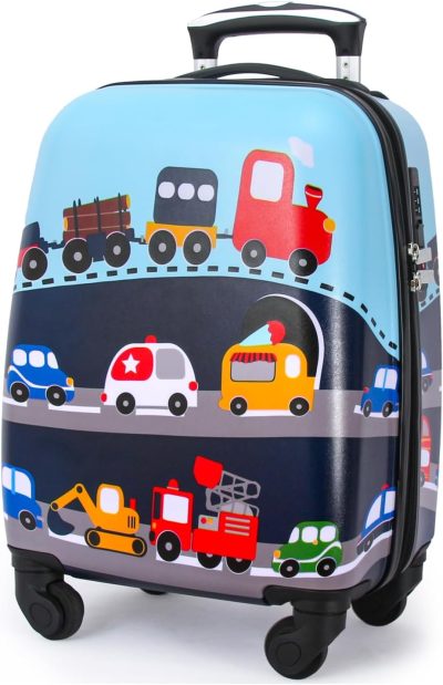 Kids’ Luggage | Lttxin Kids Rolling Luggage With Wheels Hard Shell Carry On Suitcase 18 Inch For Toddler Boys Veholes Kids' Luggage Kids' Luggage