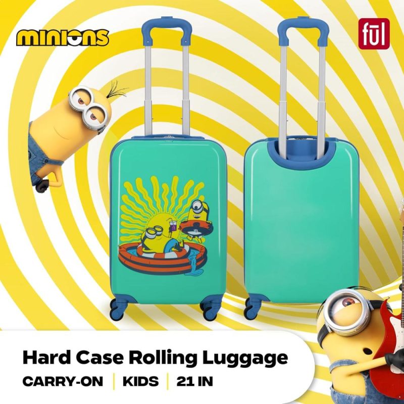 Kids’ Luggage | Minions 21 Inch Kids Carry On Luggage, Hardshell Rolling Suitcase With Spinner Wheels, Teal Kids' Luggage Kids' Luggage