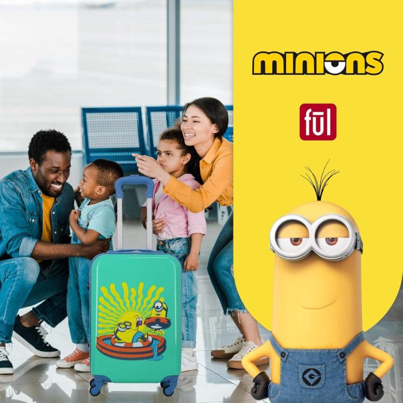 Kids’ Luggage | Minions 21 Inch Kids Carry On Luggage, Hardshell Rolling Suitcase With Spinner Wheels, Teal Kids' Luggage Kids' Luggage