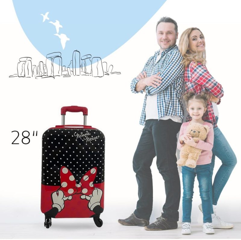 Kids’ Luggage | Minnie Mouse Luggage 28 Inches Hard-Sided Abs Tween Spinner Carry-On Travel Trolley Rolling Suitcase Kids' Luggage Kids' Luggage