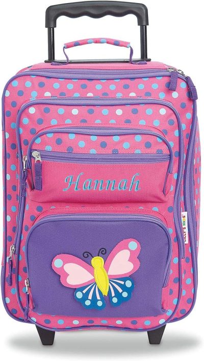 Kids’ Luggage | Personalized Rolling Luggage For Kids 3-D Butterfly Design, 5" X 12" X 20"H Kids' Luggage Butterfly