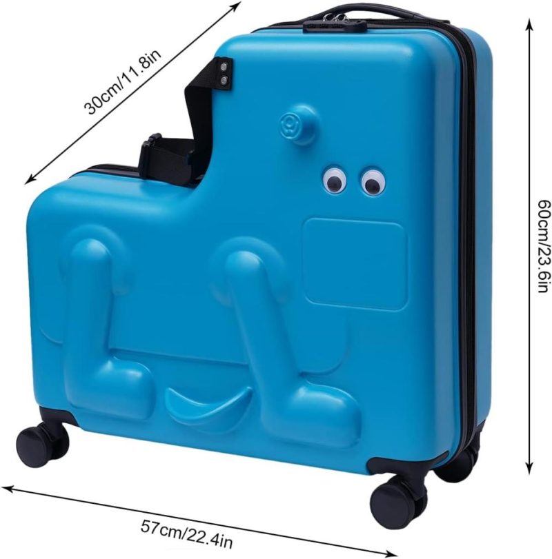 Kids’ Luggage | Porkke 24 Inch Kid Ride On Travel Suitcase,Boys Girls Travel Suitcase,Portable Children Luggage,Suitcase To Kids Aged 4-12 Years Old For Journey Kids' Luggage Kids' Luggage