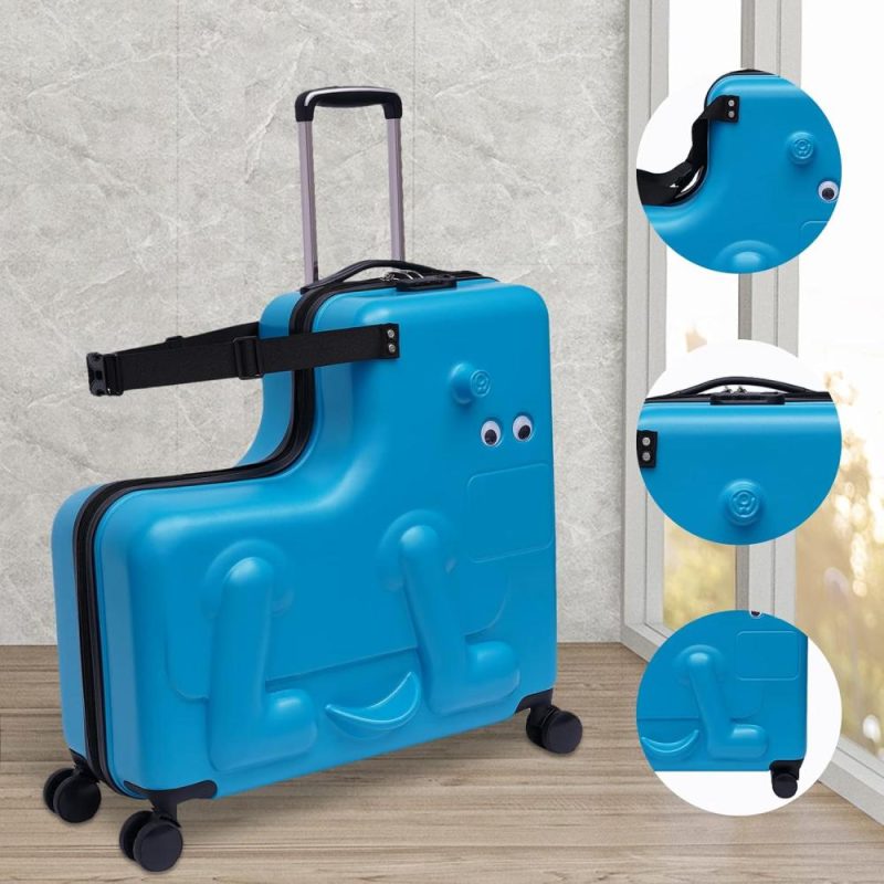 Kids’ Luggage | Porkke 24 Inch Kid Ride On Travel Suitcase,Boys Girls Travel Suitcase,Portable Children Luggage,Suitcase To Kids Aged 4-12 Years Old For Journey Kids' Luggage Kids' Luggage