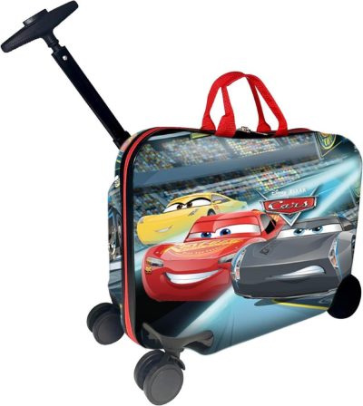 Kids’ Luggage | Ride-On 18" Suitcase For Kids/Tow-Along Toddler Carry-On Luggage With Wheels (Cars) Kids' Luggage Kids' Luggage