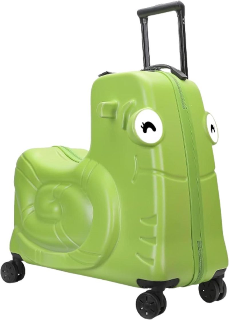 Kids’ Luggage | Ride-On Kids Suitcase, Children Tourister Hardside Luggage, Spinner Wheels Suitcase For Boys Girls, Toddler Travel Thickening Trolley Case, For Children’s Festival Gift,Green,24" Kids' Luggage Green