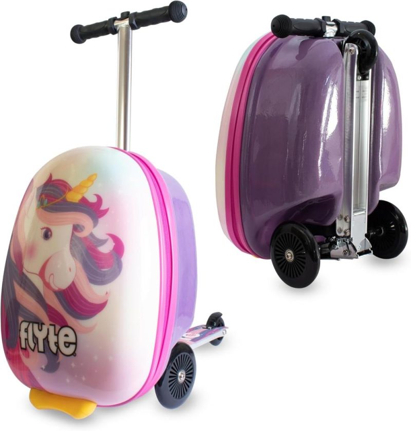 Kids’ Luggage | Scooter Suitcase Folding Kids Luggage – Luna The Unicorn, 18 Inch Hardshell, Ride On With Wheels, 2-In-1, 25 Litre Capacity Kids' Luggage Kids' Luggage