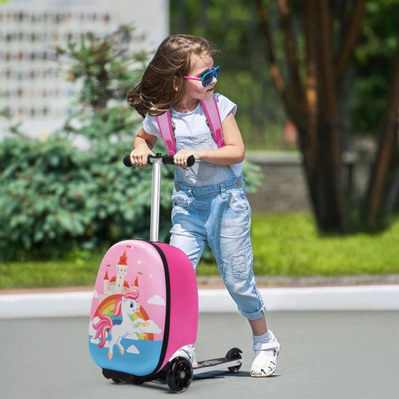 Kids’ Luggage | Scooter Suitcase, Kid Carry On Luggage Scooter, Children Ride On Luggage For Girls, Luggage For Kids(Unicorn) Kids' Luggage Kids' Luggage