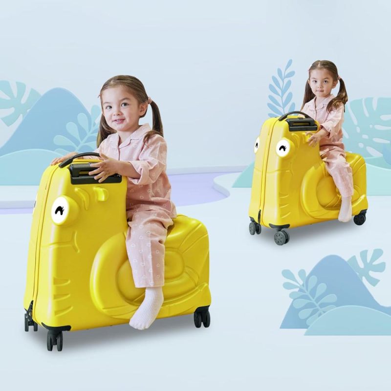 Kids’ Luggage | Sea Punk Kids Luggage, Kids Ride-On Luggage With Spinner Wheels Suitcase, Kid’s Ride-On Suitcase Help Your Child Relax, Carry On Trolley Luggage With Password Lock, 20" Kids' Luggage Kids' Luggage