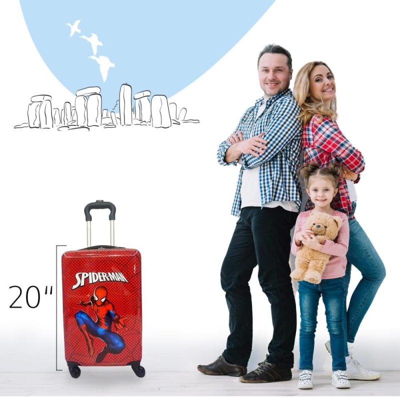 Kids’ Luggage | Spiderman Luggage 20 Inches Hard-Sided Tween Spinner Carry-On Travel Trolley Rolling Suitcase For Kids Kids' Luggage Kids' Luggage