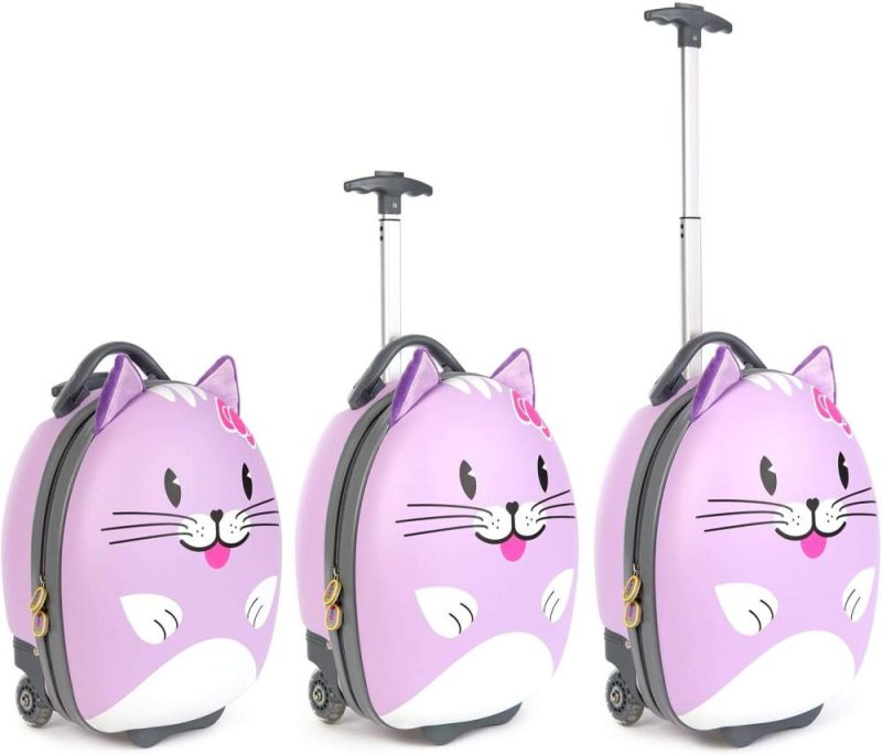 Kids’ Luggage | Tiny Trekker Kids Luggage Travel Suitcase Carry On Cabin Bag Holiday Pull Along Trolley Lighweight Wheeled Holdall 17 Litre Hand Case American Airlines Underseat Compliant – Cat Kids' Luggage Kids' Luggage