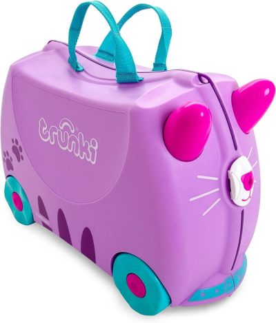 Kids’ Luggage | Trunki Ride-On Kids Suitcase | Tow-Along Toddler Luggage | Carry-On Cute Bag With Wheels | Kids Luggage And Airplane Travel Essentials: Cassie Cat Lilac Kids' Luggage Kids' Luggage