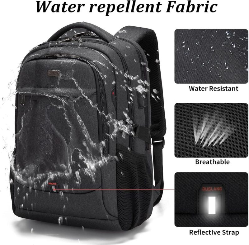 Laptop Backpacks | 17 Inch Laptop Backpack For Travel Water Resistant College Backpack For Men/Women Laptop Bag With Usb Charging Port,Black Backpacks Black