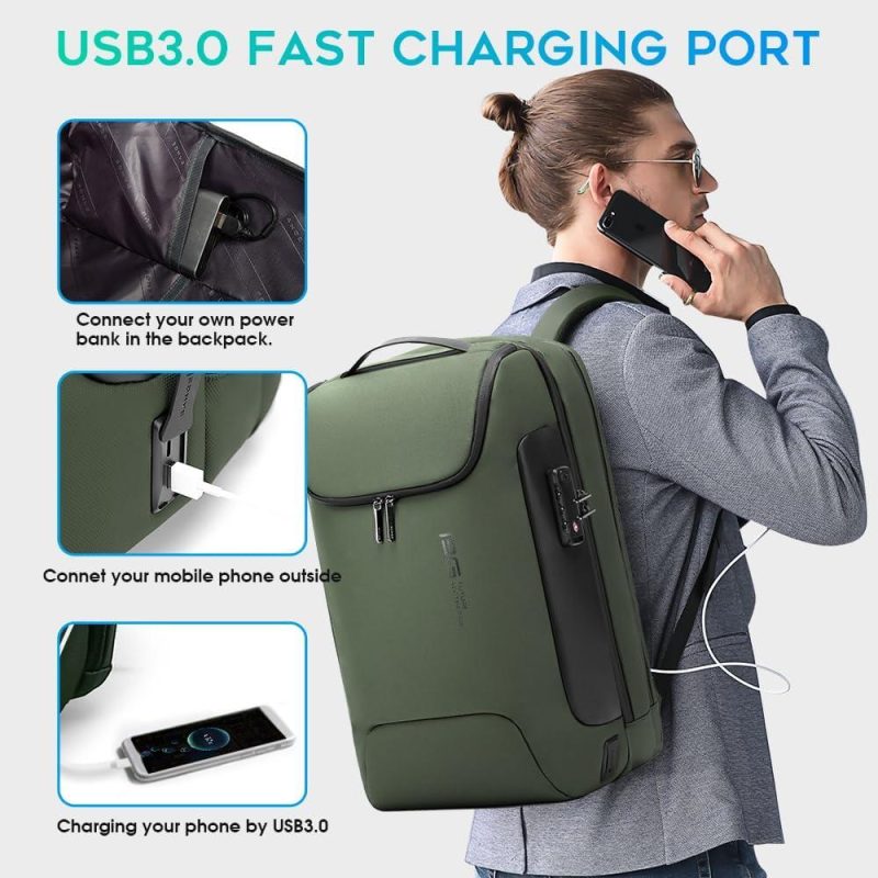 Laptop Backpacks | Anti-Theft Backpack,Tech Backpacks, 17 Inch Laptop Backpack With Usb3.0 Charging Port, Mens Travel Backpack For Men And Women… Backpacks Green