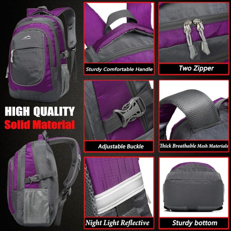 Laptop Backpacks | Backpack Bookbag For College Sturdy Travel Business Hiking Fit Laptop Up To 15.6 Inch Multi Compartment Gifts For Men Women Night Light Reflective (Purple A) Backpacks Laptop Backpacks