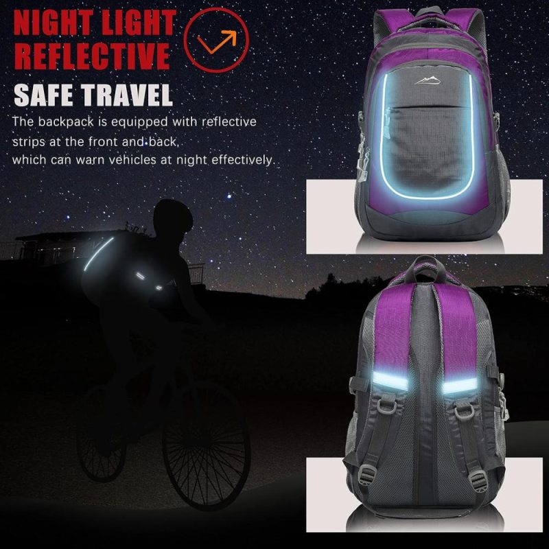 Laptop Backpacks | Backpack Bookbag For College Sturdy Travel Business Hiking Fit Laptop Up To 15.6 Inch Multi Compartment Gifts For Men Women Night Light Reflective (Purple A) Backpacks Laptop Backpacks