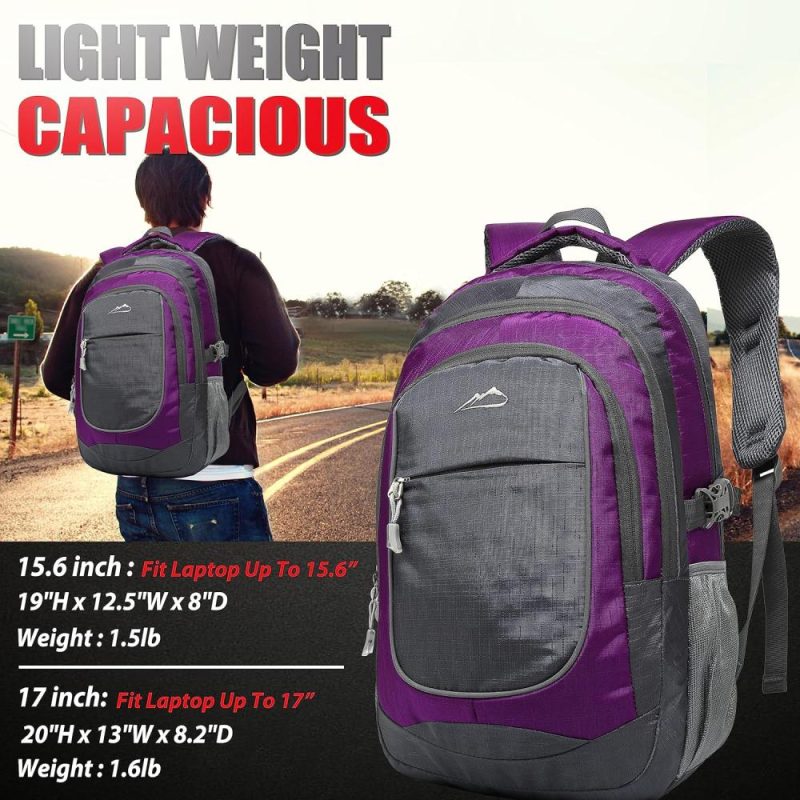 Laptop Backpacks | Backpack Bookbag For College Sturdy Travel Business Hiking Fit Laptop Up To 15.6 Inch Multi Compartment Gifts For Men Women Night Light Reflective (Purple A) Backpacks Laptop Backpacks