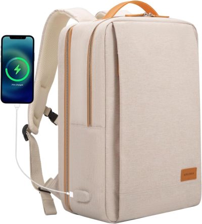 Laptop Backpacks | Backpack For Women And Man,15.6 Inch Everyday Laptop Backpack, Daypack, With Usb Travel Daypack (Beige) Laptop Backpacks Beige