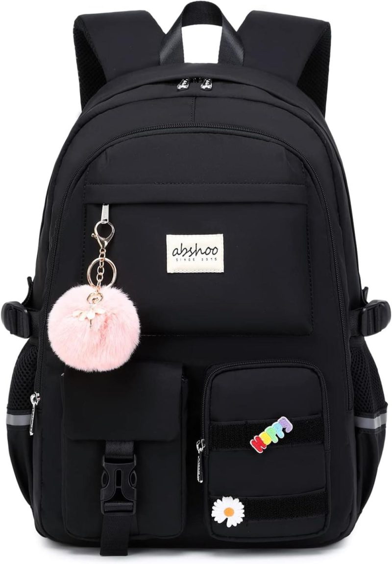 Laptop Backpacks | Big Student Laptop Backpack For College Women Middle High School Teen Girls Bookbag Travel Daypack (Black) Backpacks Black