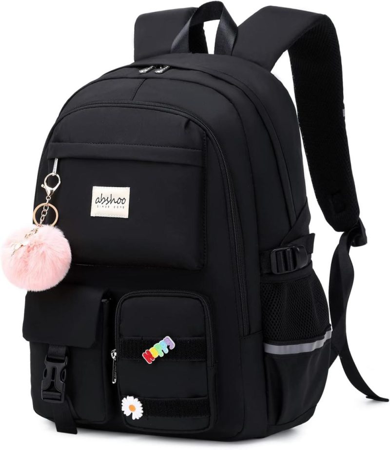 Laptop Backpacks | Big Student Laptop Backpack For College Women Middle High School Teen Girls Bookbag Travel Daypack (Black) Backpacks Black