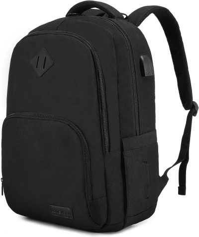 Laptop Backpacks | Black Backpack For Women Men, School Bookbag With Laptop Compartment For College Work Travel, Water Resistant Daypack, Fit 15.6" Laptop Backpacks Black