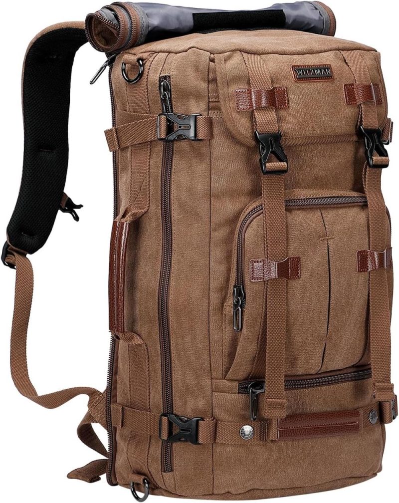 Laptop Backpacks | Canvas Backpack Vintage Travel Backpack Large Laptop Bags Convertible Shoulder Rucksack Backpacks Brown