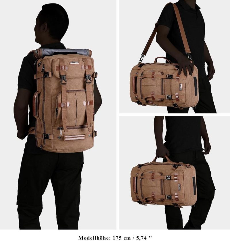 Laptop Backpacks | Canvas Backpack Vintage Travel Backpack Large Laptop Bags Convertible Shoulder Rucksack Backpacks Brown